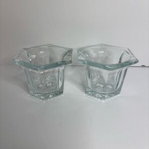Bali Clear Glass Candle Holders set of 2